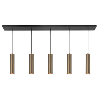Hanglamp Perugia 5 lichts met koker brons