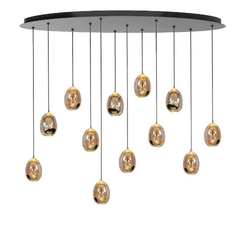 Moderne hanglamp Golden Egg 12-lichts Ovaal goud
