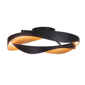 Plafondlamp Ascoli Ø45 cm zwart goud