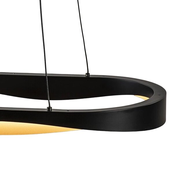 Highlight Moderne Design hanglamp Ascoli ovaal zwart goud