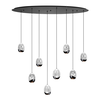 Highlight Moderne hanglamp Clear Egg 8-lichts Ovaal transparant
