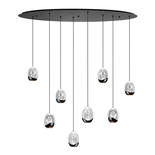 Moderne hanglamp Clear Egg 8-lichts Ovaal transparant