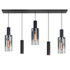 Highlight Moderne hanglamp Perugia 5-lichts Kokers zwart met smoke glas