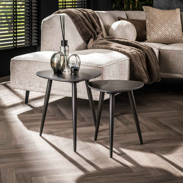 BelaLuz Moderne Industriële bijzettafel Monte 2 set Keramisch