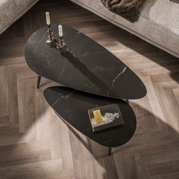 BelaLuz Moderne Industriële salontafel Monte 2 set Keramisch