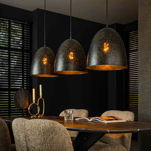Industriële - Vintage - Hanglamp - Charcoal - 3 Lichts - Monte