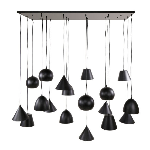 BelaLuz Industriële Design hanglamp Giant 18-lichts charcoal