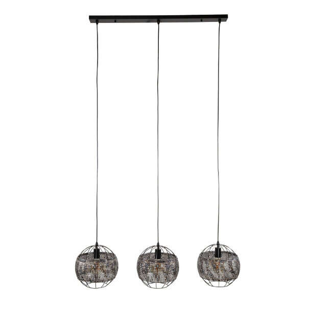 BelaLuz Industriële hanglamp Peach 3-lichts Ø30 cm zwart bruin