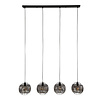 BelaLuz Industriële hanglamp Peach 4-lichts Ø25 cm zwart bruin