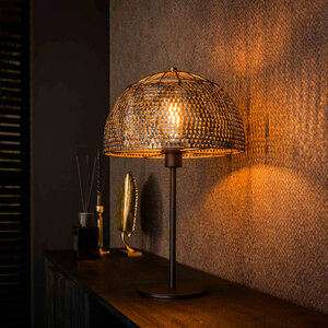 BelaLuz Industriële tafellamp Peach 1-lichts zwart bruin