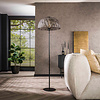 BelaLuz Industriële vloerlamp Peach 1-lichts zwart bruin