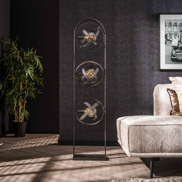 BelaLuz Moderne vloerlamp Cosmo 3-lichts charcoal
