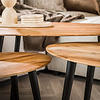 BelaLuz Landelijke salontafel Kenzo 3 set Organisch bruin