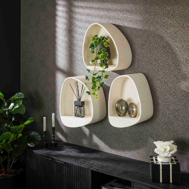 BelaLuz Moderne wandschap Edas 46 cm wit marmer composiet