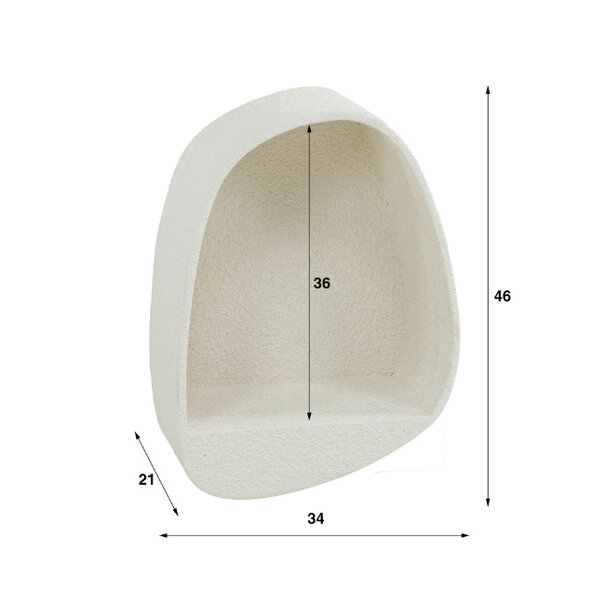 BelaLuz Moderne wandschap Edas 46 cm wit marmer composiet