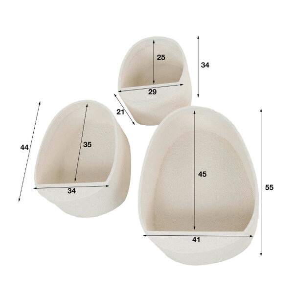 BelaLuz Moderne wandschap Edas 3 set wit marmer composiet