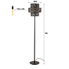 BelaLuz Industriële vloerlamp Palis 1-lichts zwart bruin
