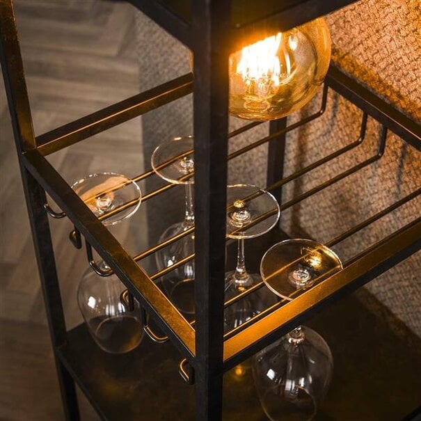 BelaLuz Industriële Moderne Wijnreklamp Baro 1-lichts charcoal