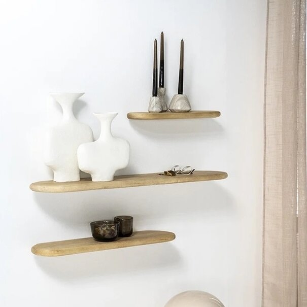 By-Boo Landelijke Wandplank Tre 2 69 cm naturel mangohout