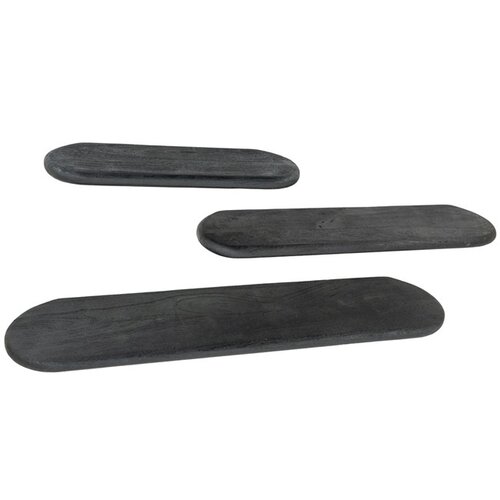 Landelijke Wandplank Tre zwart 3 set mangohout