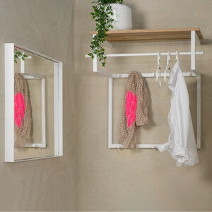 BelaLuz Moderne Industriële kapstok Rizzoli Eikenhout wit