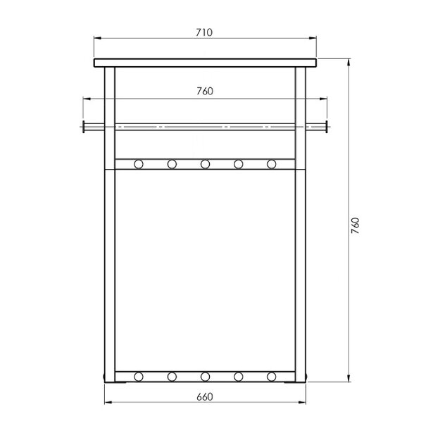 BelaLuz Moderne Industriële kapstok Rizzoli Eikenhout wit