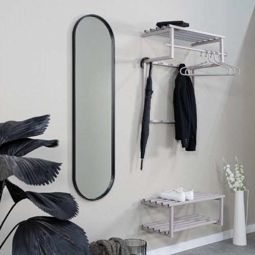 Moderne Industriële kapstok Rizzoli Silky taupe