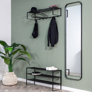 BelaLuz Landelijke Trendy kapstok Rex 2 XL zwart staal