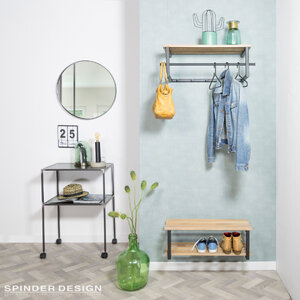 BelaLuz Landelijke Trendy kapstok Marco Eikenhout zwart