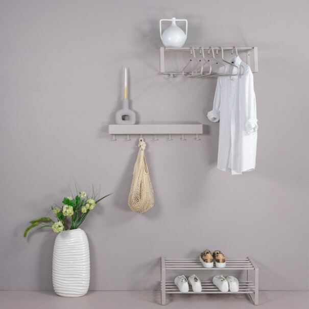 BelaLuz Landelijke Trendy kapstok Rex 2 taupe staal