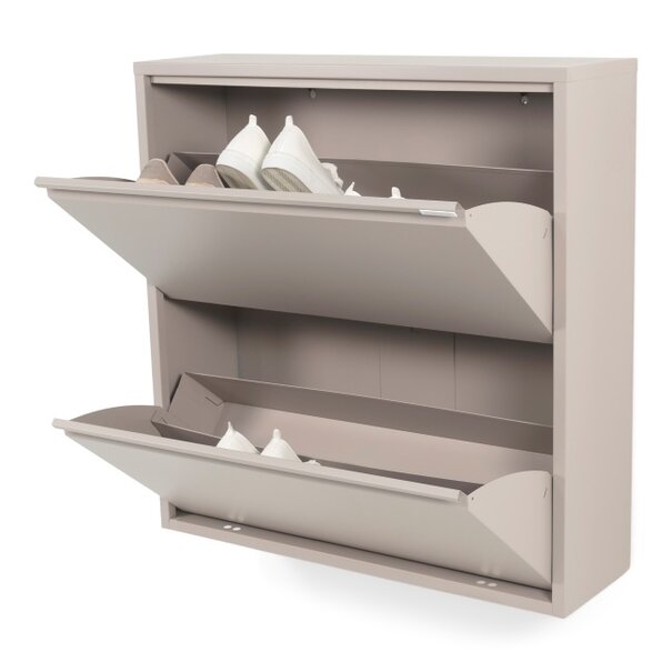 BelaLuz Retro Moderne Schoenenkast Billy 2 Silky taupe staal