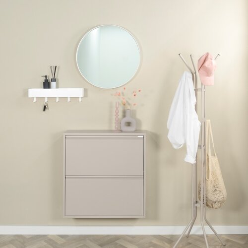Retro Moderne Schoenenkast Billy 2 Silky taupe staal