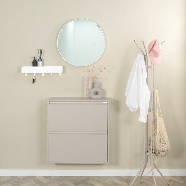 BelaLuz Retro Moderne Schoenenkast Billy 2 Silky taupe staal