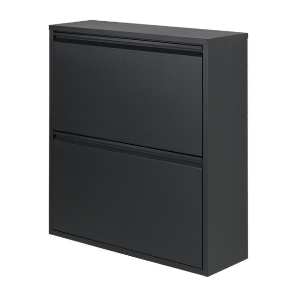 BelaLuz Retro Moderne Schoenenkast Billy 2 Silky zwart staal