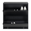 BelaLuz Retro Moderne Schoenenkast Billy 2 Silky zwart staal
