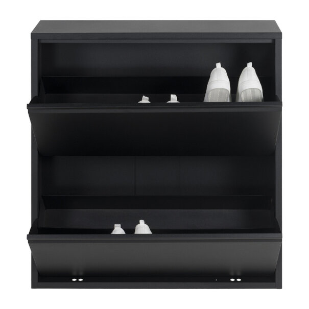 BelaLuz Retro Moderne Schoenenkast Billy 2 Silky zwart staal