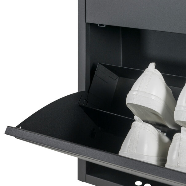 BelaLuz Retro Moderne Schoenenkast Billy 2 Silky zwart staal