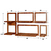 BelaLuz Landelijke Vintage Wandplank Sera 5 set acaciahout