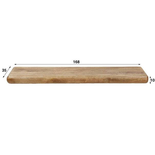 BelaLuz Landelijke Wandplank Slick 168 cm mangohout