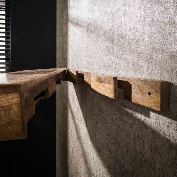 BelaLuz Landelijke Wandplank Slick 168 cm mangohout
