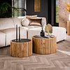 BelaLuz Landelijke Industriële salontafel Medan 2 set rond
