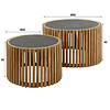 BelaLuz Landelijke Industriële salontafel Medan 2 set rond