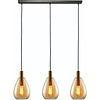 Freelight Hotel Chique hanglamp Dorato 3-lichts goud met amber glas