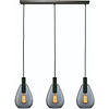 Freelight Hotel Chique hanglamp Dorato 3-lichts zwart met smoke glas