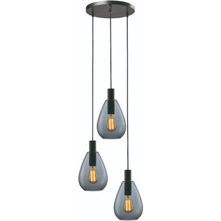 Hanglamp Dorato 3-lichts smoke getrapt