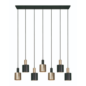 Freelight Moderne hanglamp Trofeo 7-lichts goud zwart