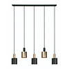 Freelight Moderne hanglamp Trofeo 5-lichts goud zwart