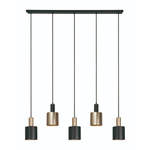 Freelight Moderne hanglamp Trofeo 5-lichts goud zwart