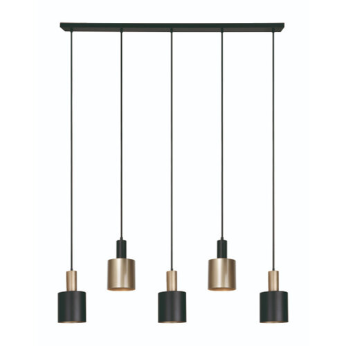 Moderne hanglamp Trofeo 5-lichts goud zwart