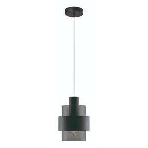 Freelight Moderne hanglamp Chiasso 1-lichts zwart met smoke glas